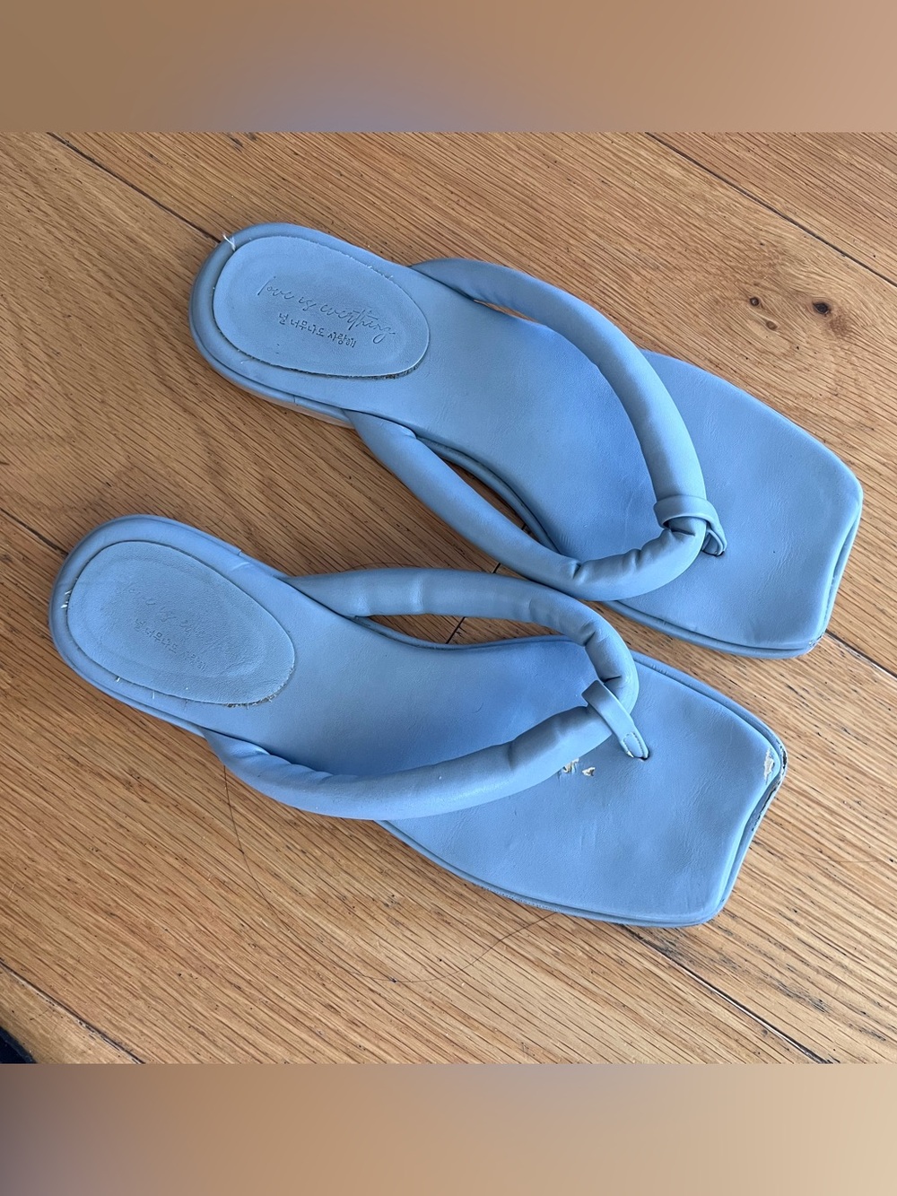 Light Blue Padded Thong Sandals